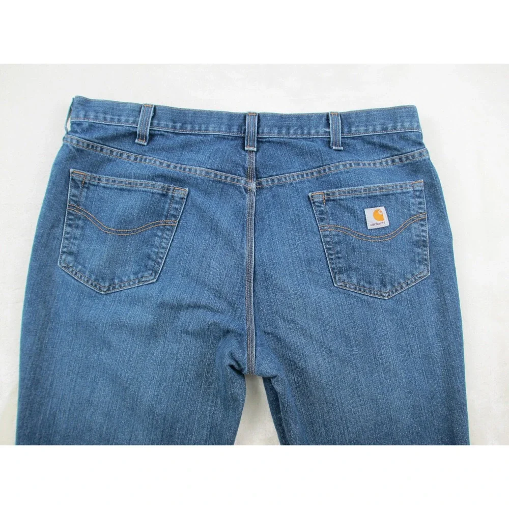 Carhartt Pants Mens 40 Blue Denim Jeans Straight Workwear‎ Casual 40X29*
